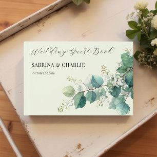 Sage Green Eucalyptus Elegant Boho Wedding Guest Book