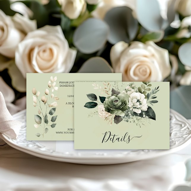 Sage Green Eucalyptus Floral Details | Enclosure Card (Creator Uploaded)