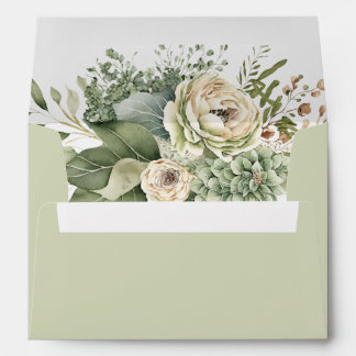 Sage Green Eucalyptus Floral Wedding | Envelope