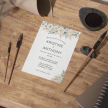 Sage Green Eucalyptus Floral Wedding Invitation