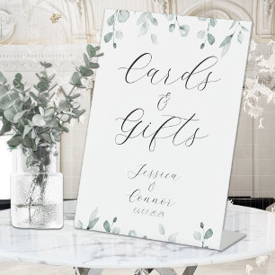Sage Green Eucalyptus Greenery Cards & Gifts Pedestal Sign