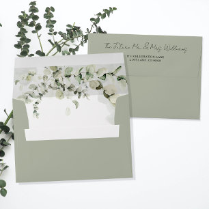 Sage Green Eucalyptus Greenery Return Address Envelope