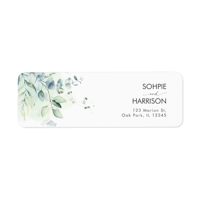 Sage Green Eucalyptus Greenery Return Address Label (Front)