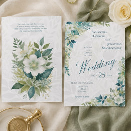 Sage Green Eucalyptus Ivory Wedding Invitation