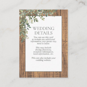 Sage Green Eucalyptus Lace Wood Details Enclosure Card