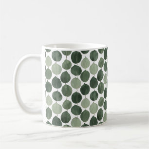 Sage Green Eucalyptus Leaf Pattern Botanical Plant Coffee Mug
