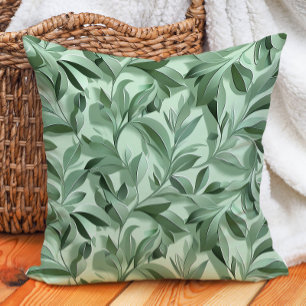 Sage Green Eucalyptus Leaves Botanical Greenery Cushion
