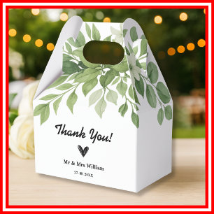 Sage Green Eucalyptus Leaves Greenery Wedding Favour Box