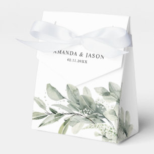 Sage Green Eucalyptus Minimalist Botanical Wedding Favour Box