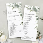 Sage Green Eucalyptus Minimalist Botanical Wedding Program<br><div class="desc">Elegant and modern spring / midsummer botanical wedding program card features a bouquet of soft watercolor greenery  lush green leaves / botanical leaves / eucalyptus. Please find more matching designs and variations from my "blissweddingpaperie" store. And feel free to contact me for further customisation or matching items.</div>