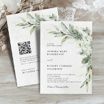 Sage Green Eucalyptus Minimalist QR code Wedding Invitation<br><div class="desc">Elegant and modern spring / midsummer botanical wedding invitation features a bouquet of soft watercolor greenery  lush green leaves / botanical leaves / eucalyptus. Please find more matching designs and variations from my "blissweddingpaperie" store. And feel free to contact me for further customisation or matching items.</div>