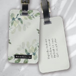 Sage Green Eucalyptus Monogram Luggage Tag<br><div class="desc">Personalise this watercolor eucalyptus greenery design with your name.</div>