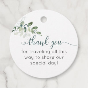 Sage Green Eucalyptus Thank You Favour Tags