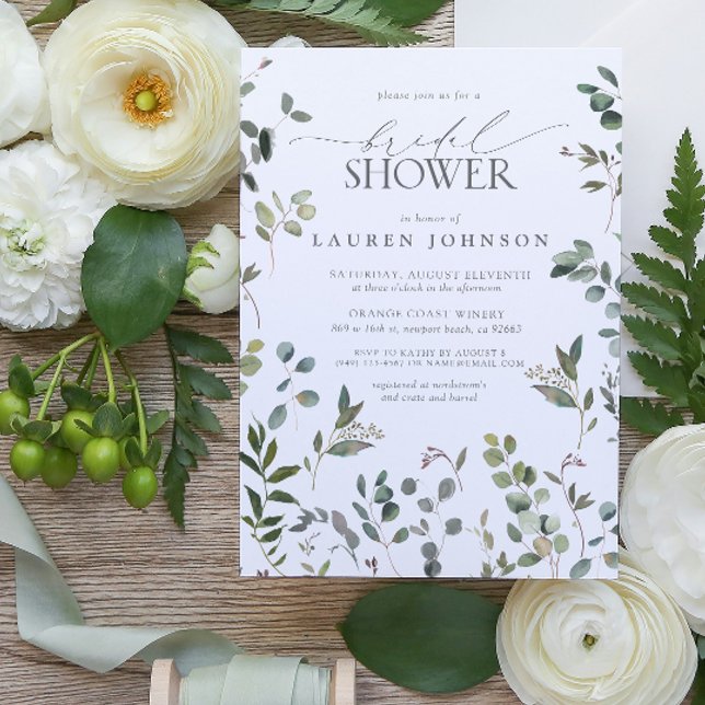 Sage Green Eucalyptus Watercolor Bridal Shower Invitation (Sage Green Eucalyptus Watercolor Bridal Shower Invitation!)