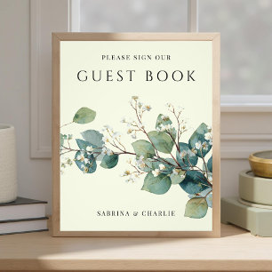 Sage Green Eucalyptus Wedding Guest Book Sign