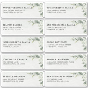 Sage Green Eucalyptus Wedding Guest Name Address 