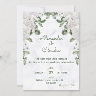 Sage Green Eucalyptus Wedding Invitation
