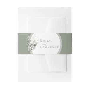 Sage Green Eucalyptus Wedding Invitation Belly Band