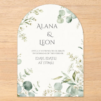 Sage Green Eucalyptus Wedding Invitation | Elegant