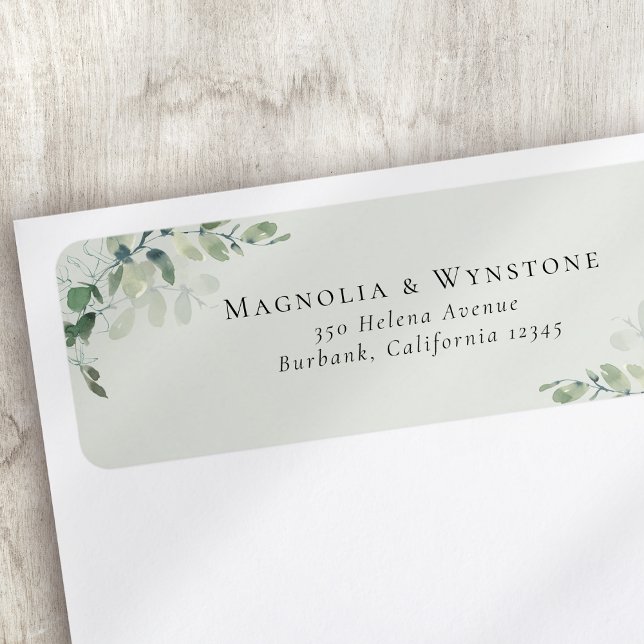 Sage Green Eucalyptus Wedding Return  Address Label (Creator Uploaded)