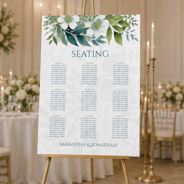 Sage Green Eucalyptus Wedding Seating Chart Poster (Creator Uploaded)