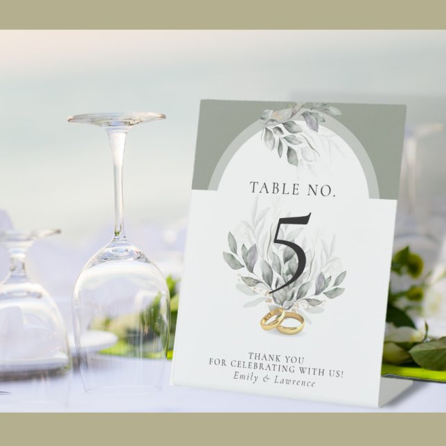 Sage Green Eucalyptus Wedding Table Sign (Creator Uploaded)