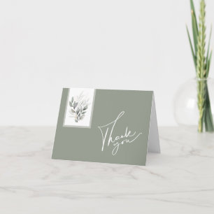 Sage Green Eucalyptus Wedding Thank You Card