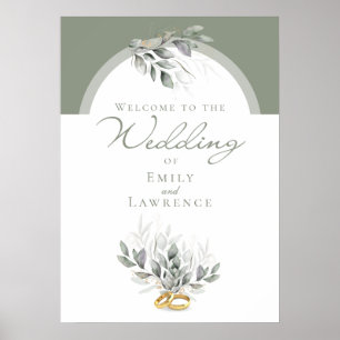 Sage Green Eucalyptus Wedding Welcome Poster