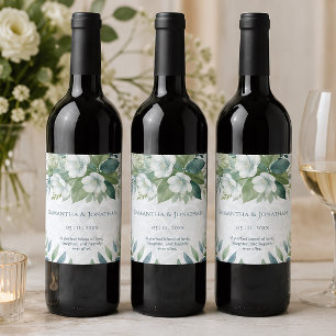 Sage Green Eucalyptus Wedding Wine Bottle Label