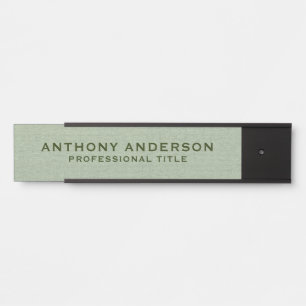 Sage Green Fabric Texture Door Sign