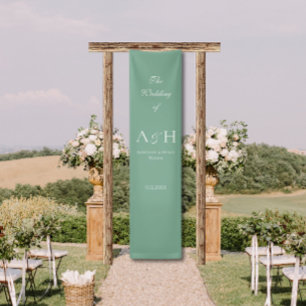 Sage Green Fabric Wedding Welcome Banner