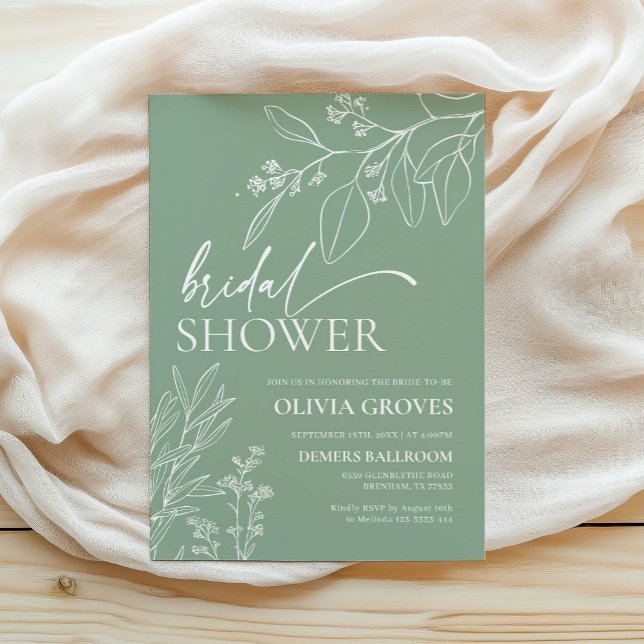 Sage Green Fall Bridal Shower Invitation (Creator Uploaded)
