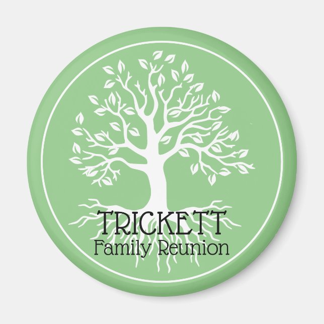 Sage Green Family Reunion Family Tree  Magnet (Front)