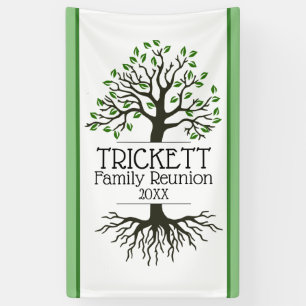 Sage Green Family Tree Family Reunion Banner