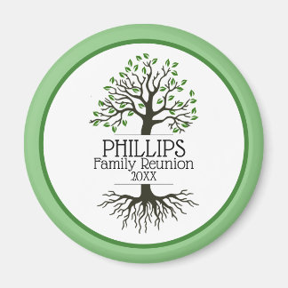 Sage Green Family Tree Family Reunion Magnet