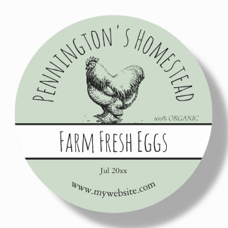 Sage Green Farm Fresh Egg Labels