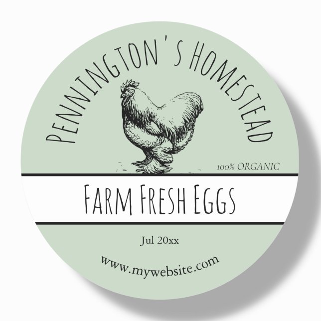Sage Green Farm Fresh Egg Labels (Creator Uploaded)