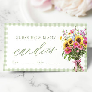 Sage Green Farmers Market Guess How Many Candies Enclosure Card