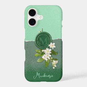 Sage Green Faux Wax Seal Monogram Floral