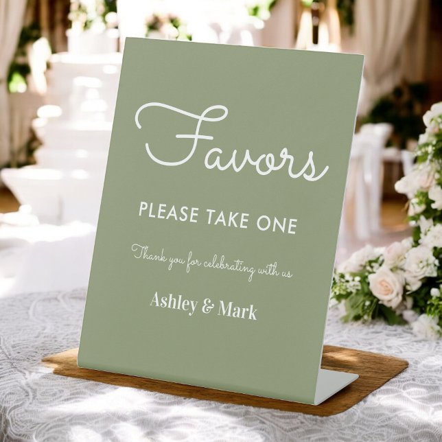Sage Green Favours Wedding Sign Poster (Creator Uploaded)