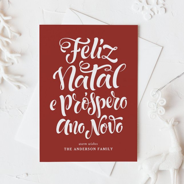 Sage Green Feliz Natal e Próspero Ano Novo Script Holiday Card (Creator Uploaded)