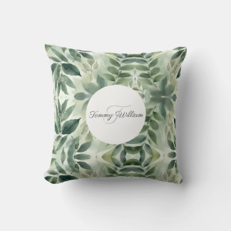 Sage Green Flora Elegant Cushion