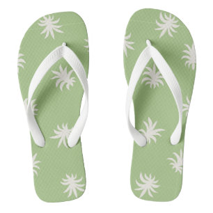 Sage Green Floral Blender Bright Tropical Summer Thongs