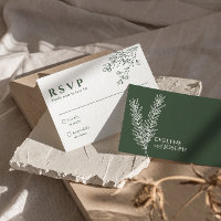 Sage Green Floral Boho Botanical Unique Wedding
