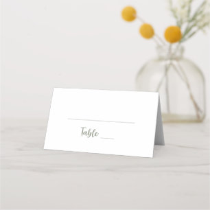 Sage Green Floral Botanical Monogram Couple Name Place Card