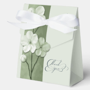 Sage Green Floral Botanical Wedding Thank You Favour Box