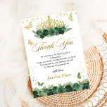 Sage Green Floral Butterflies Quinceañera Birthday Thank You Card<br><div class="desc">Sage Green Floral Butterflies Quinceañera Birthday Thank You Card</div>