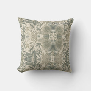 Sage Green Floral Elegant Cushion