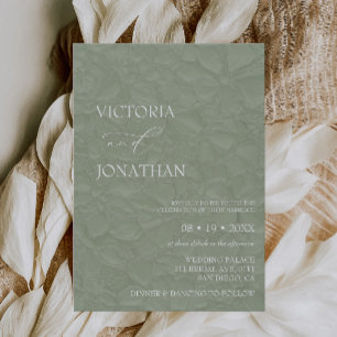 Sage Green Floral Elegant Wedding  Invitation