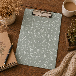 Sage Green Floral , Farmhouse, Cottage core Clipboard